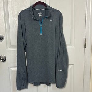 NIKE Dri Fit 1/4 zip pull over for men size XL gray lightweight reflective run